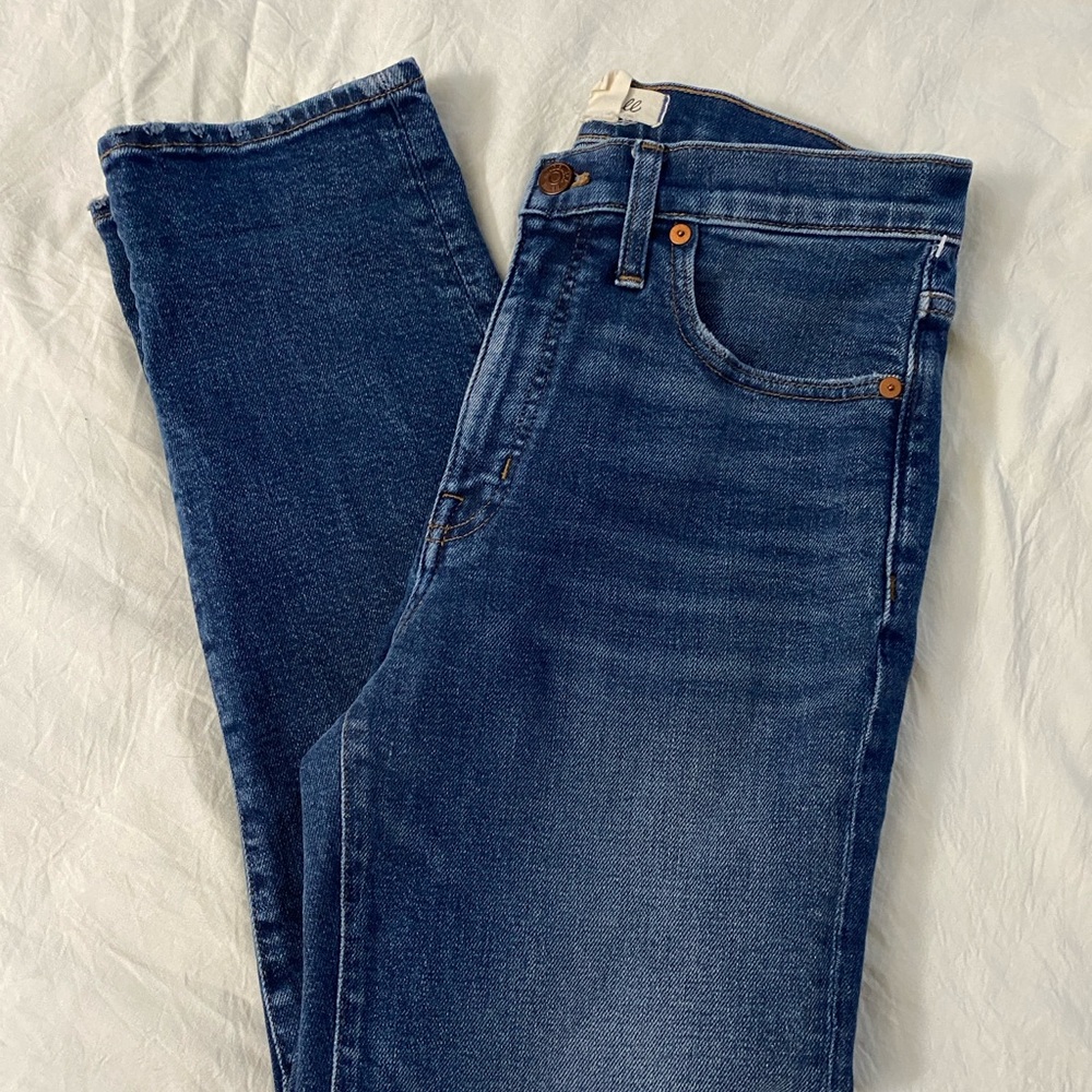 Madewell Blue Straight Leg Jeans with Natural Fading